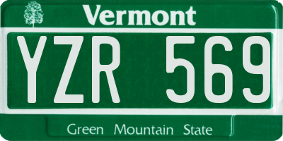 VT license plate YZR569