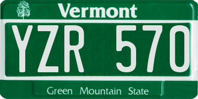 VT license plate YZR570