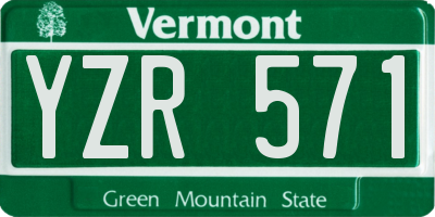 VT license plate YZR571