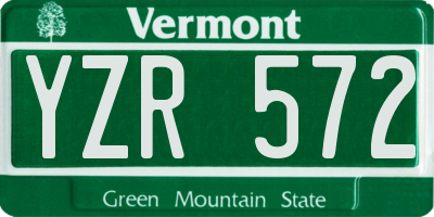 VT license plate YZR572