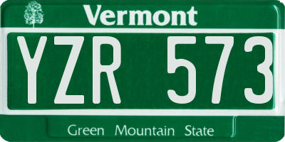 VT license plate YZR573