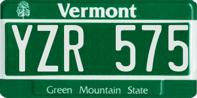 VT license plate YZR575