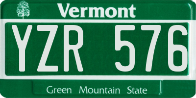 VT license plate YZR576
