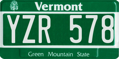 VT license plate YZR578