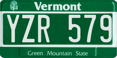 VT license plate YZR579