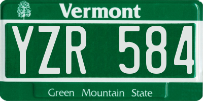 VT license plate YZR584