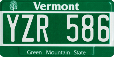 VT license plate YZR586
