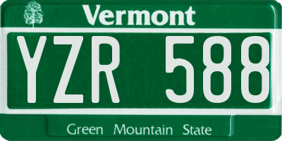 VT license plate YZR588
