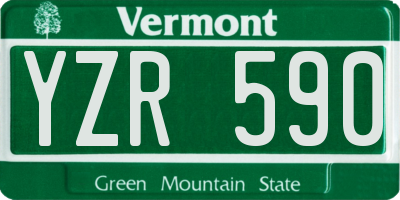 VT license plate YZR590