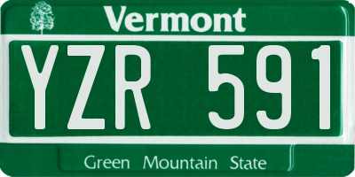 VT license plate YZR591
