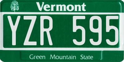 VT license plate YZR595