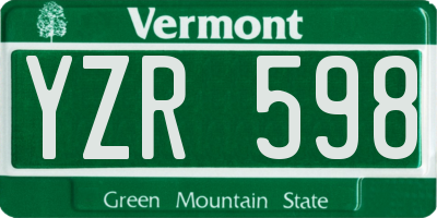 VT license plate YZR598