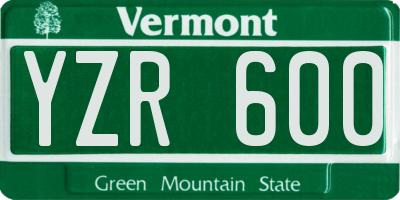 VT license plate YZR600