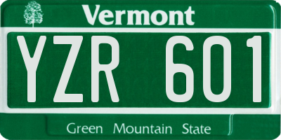 VT license plate YZR601