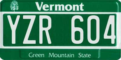 VT license plate YZR604