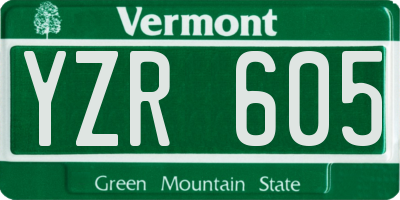 VT license plate YZR605