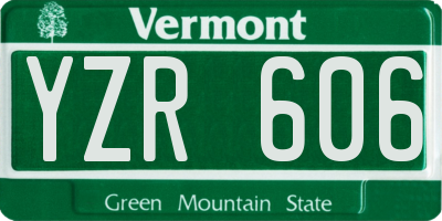 VT license plate YZR606