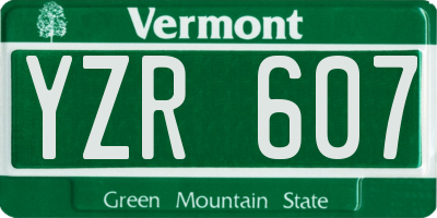 VT license plate YZR607