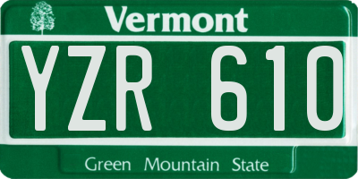 VT license plate YZR610