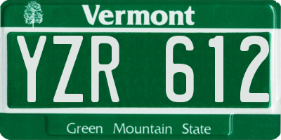 VT license plate YZR612