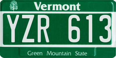 VT license plate YZR613