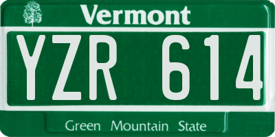 VT license plate YZR614