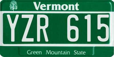 VT license plate YZR615