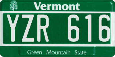 VT license plate YZR616