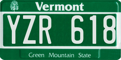 VT license plate YZR618