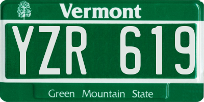 VT license plate YZR619