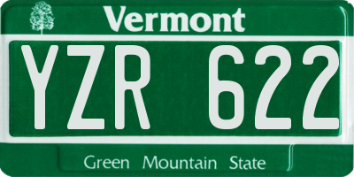 VT license plate YZR622