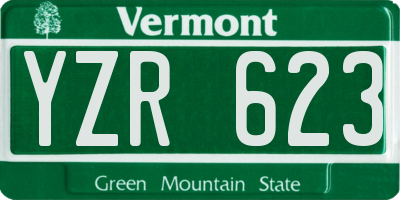VT license plate YZR623