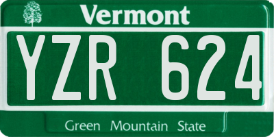 VT license plate YZR624