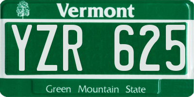 VT license plate YZR625