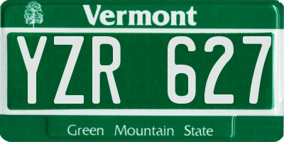 VT license plate YZR627