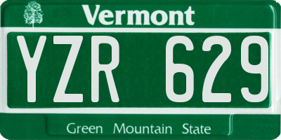 VT license plate YZR629
