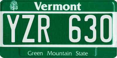 VT license plate YZR630