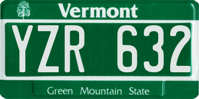 VT license plate YZR632