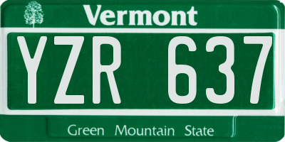 VT license plate YZR637