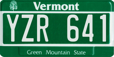 VT license plate YZR641