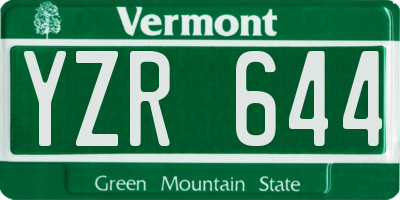 VT license plate YZR644