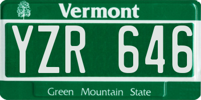 VT license plate YZR646