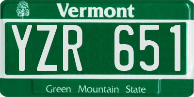 VT license plate YZR651