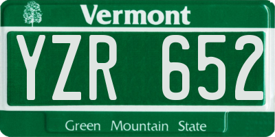 VT license plate YZR652