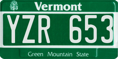VT license plate YZR653