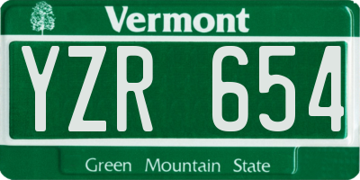 VT license plate YZR654
