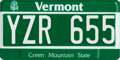 VT license plate YZR655