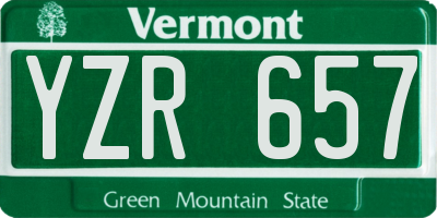 VT license plate YZR657