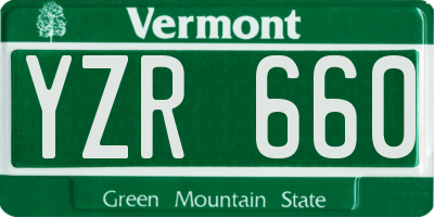 VT license plate YZR660