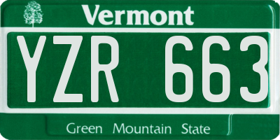 VT license plate YZR663